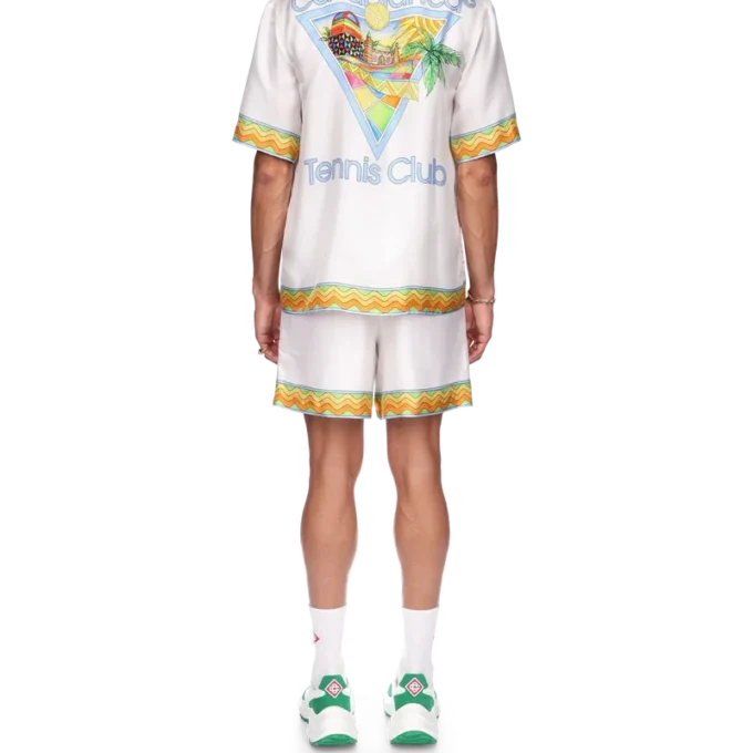 Afro Cubism Tennis Club zijden overhemd