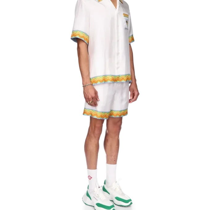 Afro Cubism Tennis Club zijden overhemd