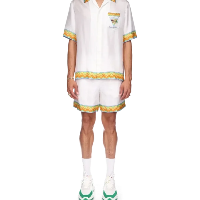 Afro Cubism Tennis Club zijden overhemd