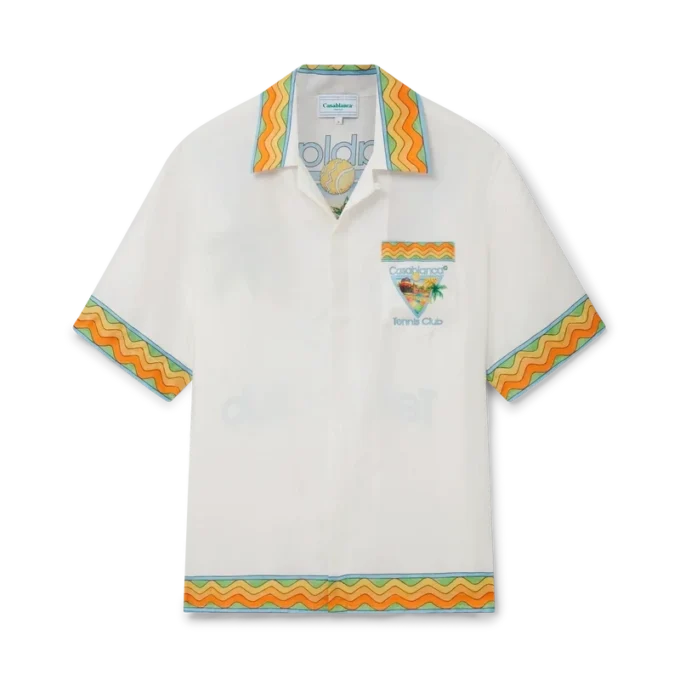 Afro Cubism Tennis Club zijden overhemd