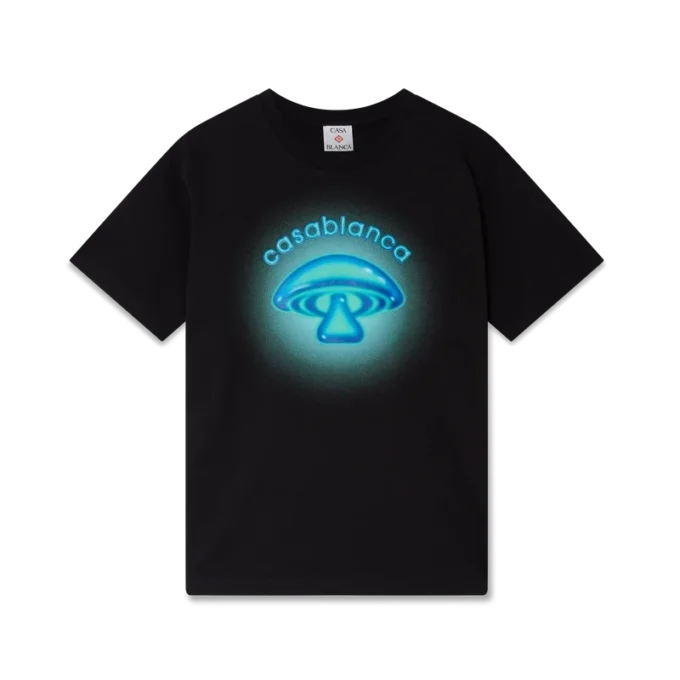 Airbrush Mushroom Logo T-shirt met korte mouwen