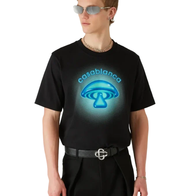 Airbrush Mushroom Logo T-shirt met korte mouwen