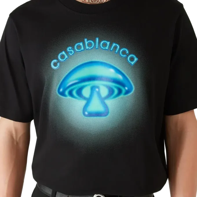 Airbrush Mushroom Logo T-shirt met korte mouwen