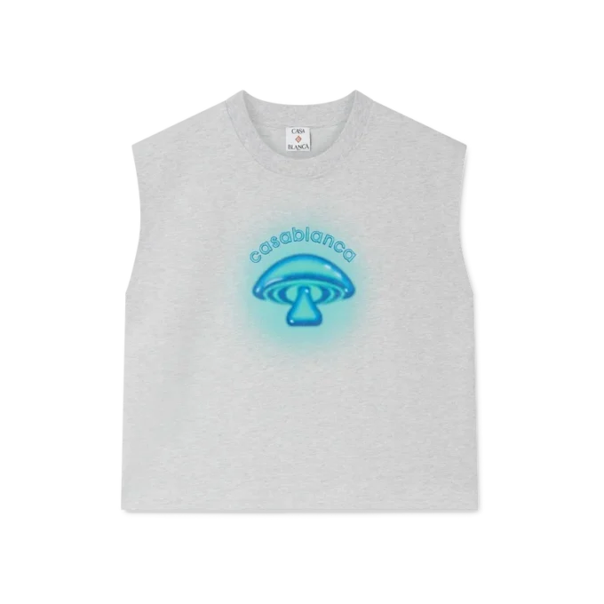 Airbrush Mushroom mouwloos T-shirt