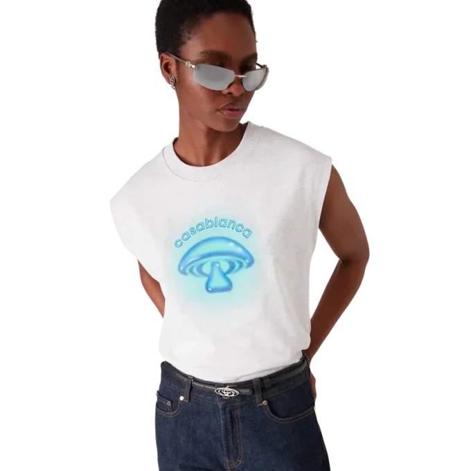 Airbrush Mushroom mouwloos T-shirt