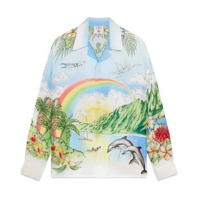 Aloha zijden overhemd met lange mouwen