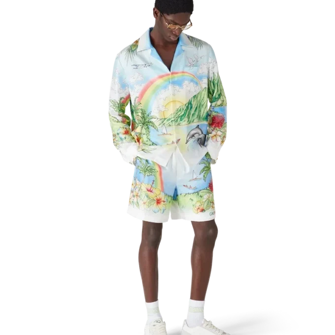 Aloha zijden overhemd met lange mouwen