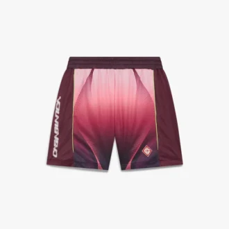 Aubergine voetbalshort met kleurverloop