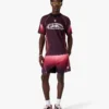 Aubergine voetbalshort met kleurverloop