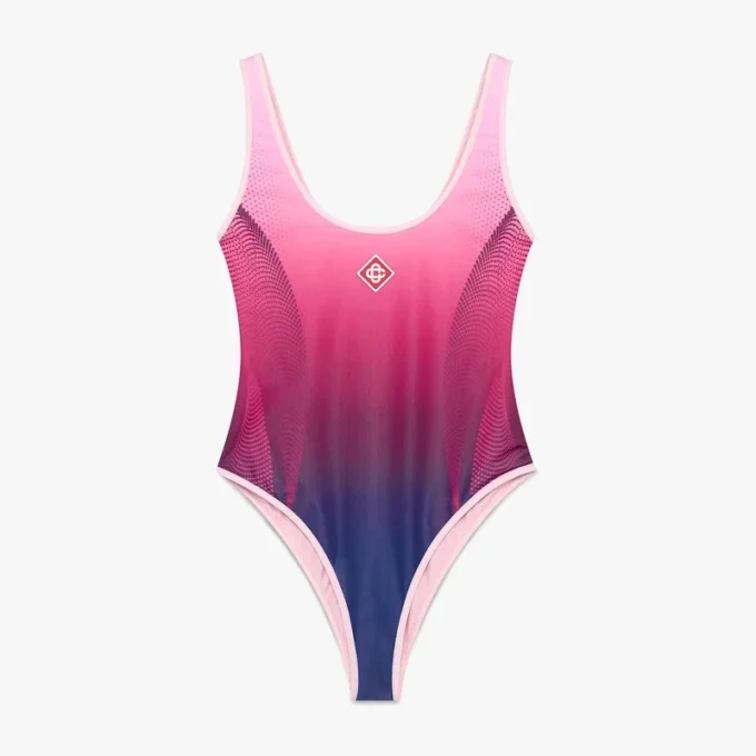 Aubergine zwempak met kleurverloop