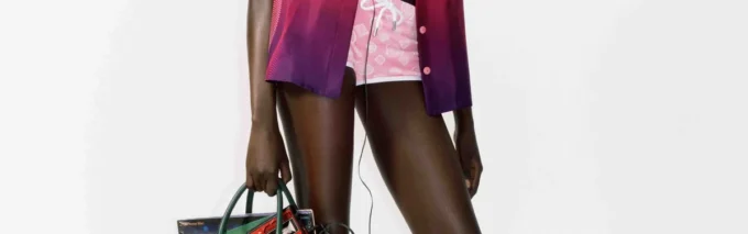 Aubergine zwempak met kleurverloop