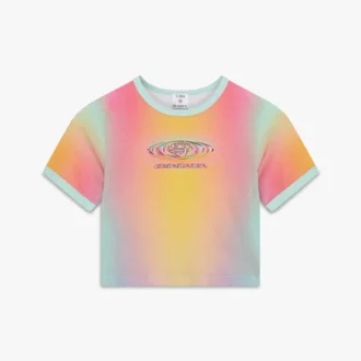 Baby-T-shirt met korte mouwen en glasgradiëntprint op de shorts