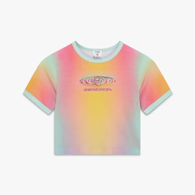 Baby-T-shirt met korte mouwen en glasgradiëntprint op de shorts