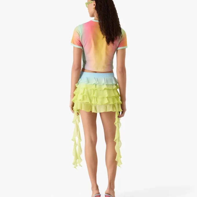 Baby-T-shirt met korte mouwen en glasgradiëntprint op de shorts