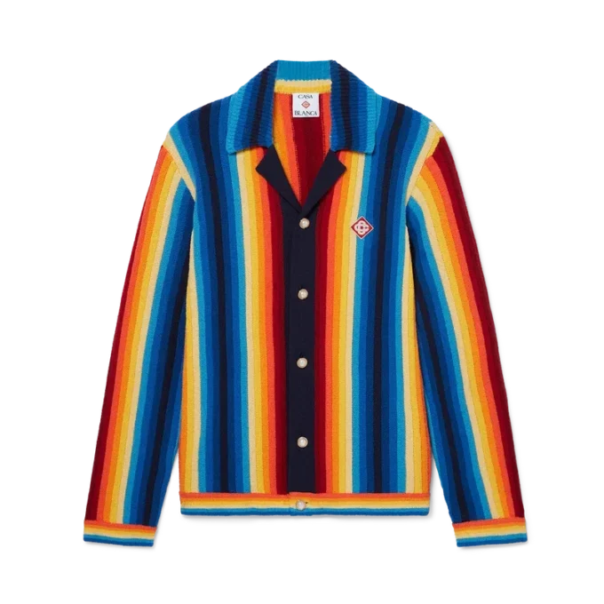 Badstof jasje met kleurverloopstrepen Badstof jasje met kleurverloopstrepen