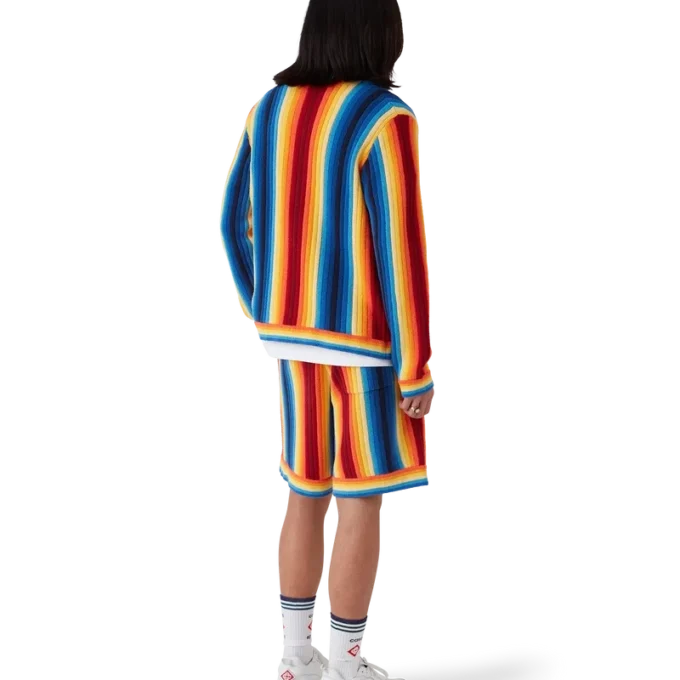 Badstof jasje met kleurverloopstrepen Badstof jasje met kleurverloopstrepen