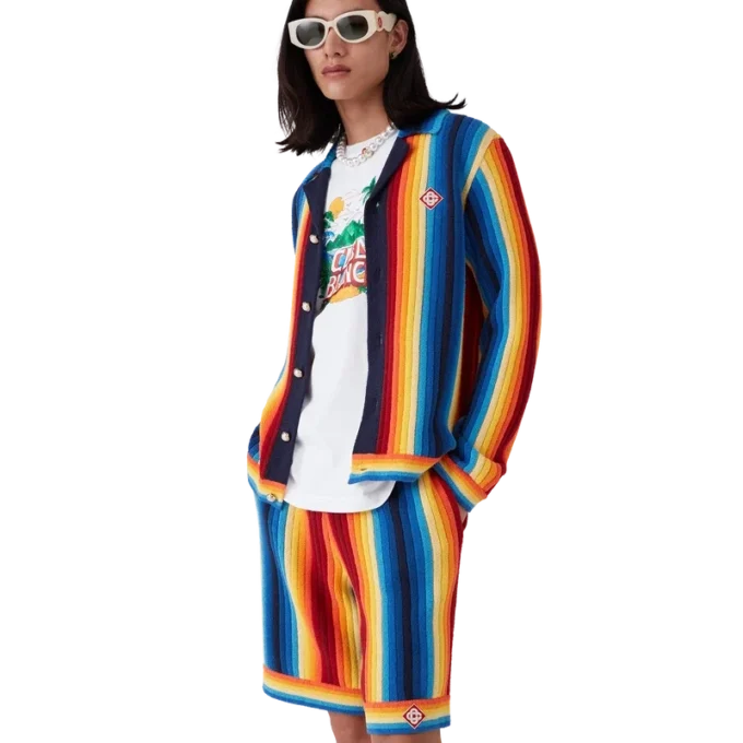 Badstof jasje met kleurverloopstrepen Badstof jasje met kleurverloopstrepen