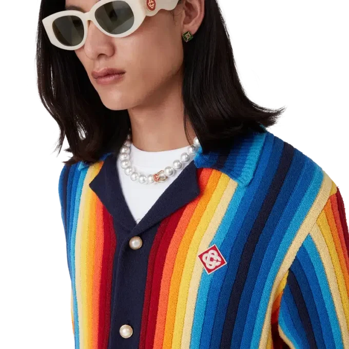 Badstof jasje met kleurverloopstrepen Badstof jasje met kleurverloopstrepen