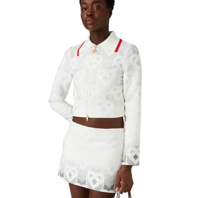 Badstofjasje met hartjesmonogram in kleurverloop