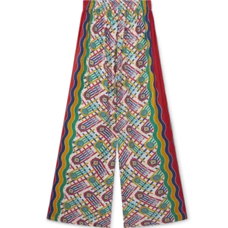 Bedrukte broek met wijde pijpen