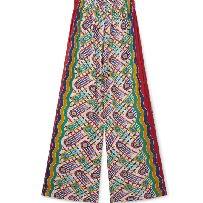 Bedrukte broek met wijde pijpen Bedrukte broek met wijde pijpen