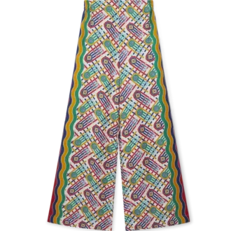 Bedrukte broek met wijde pijpen