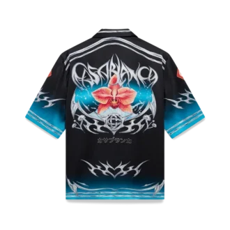 Blades zijden satijnen overhemd met korte mouwen