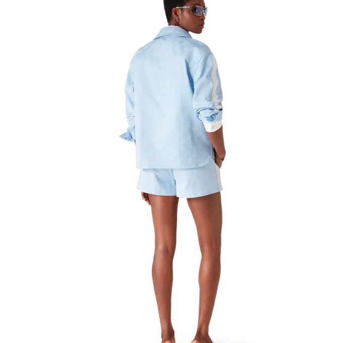 Blauw monogram overhemd met lange mouwen Blauw monogram overhemd met lange mouwen