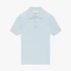 Blauw Pointelle Monogram poloshirt met korte mouwen
