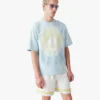 Blauw tie-dye oversized CC Smile T-shirt met korte mouwen Blauw tie-dye oversized CC Smile T-shirt met korte mouwen