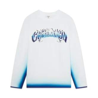 Blauw vervaagd T-shirt met lange mouwen