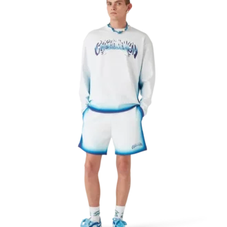 Blauw vervaagd T-shirt met lange mouwen