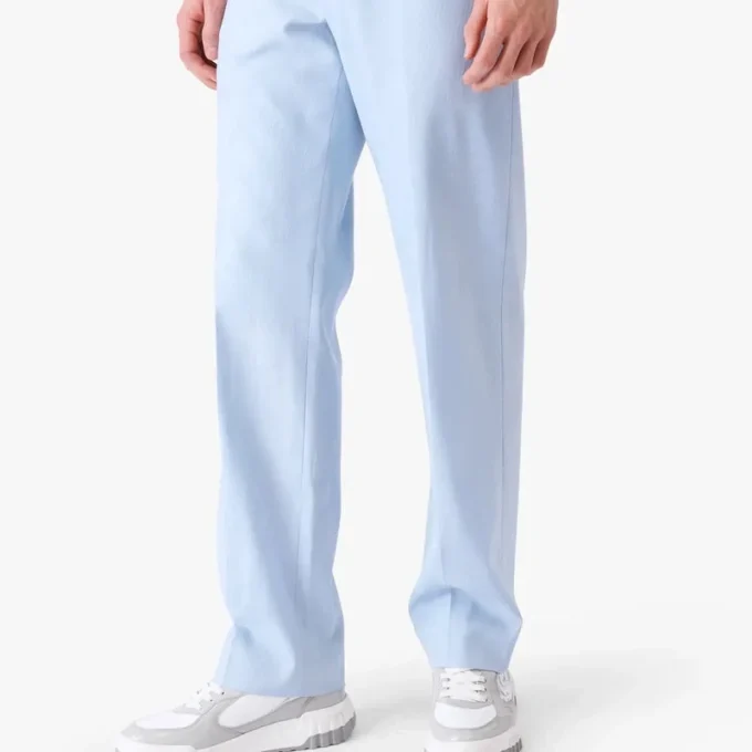 Blauwe Monogram-jacquardbroek met getailleerde pasvorm