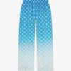 Blauwe zijden broek met Diamond Monogram in kleurverloop