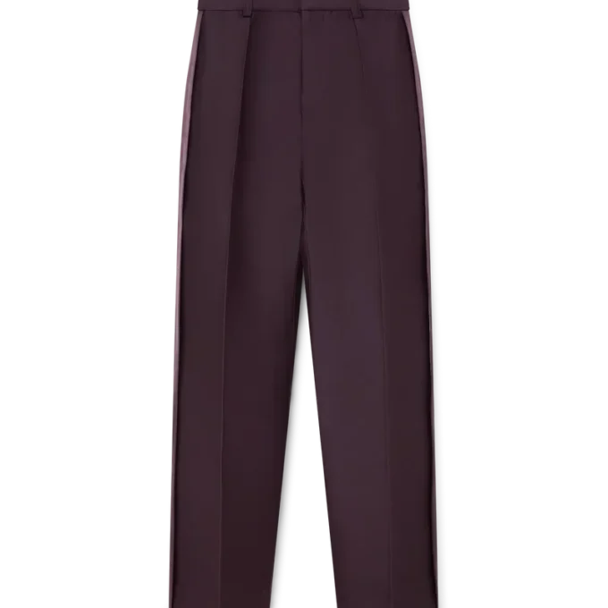 Blend getailleerde wollen zijstreepbroek van zijde