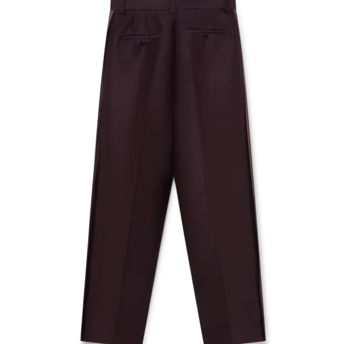 Blend getailleerde wollen zijstreepbroek van zijde