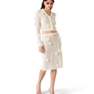 Bloemenkant gebreid overhemd