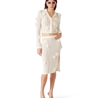 Bloemenkant gebreide rok