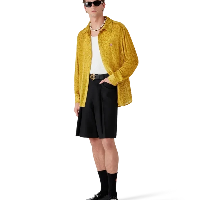 Bloemenprint Devora-zijden overhemd