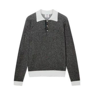 Bouclé gestreept poloshirt met lange mouwen