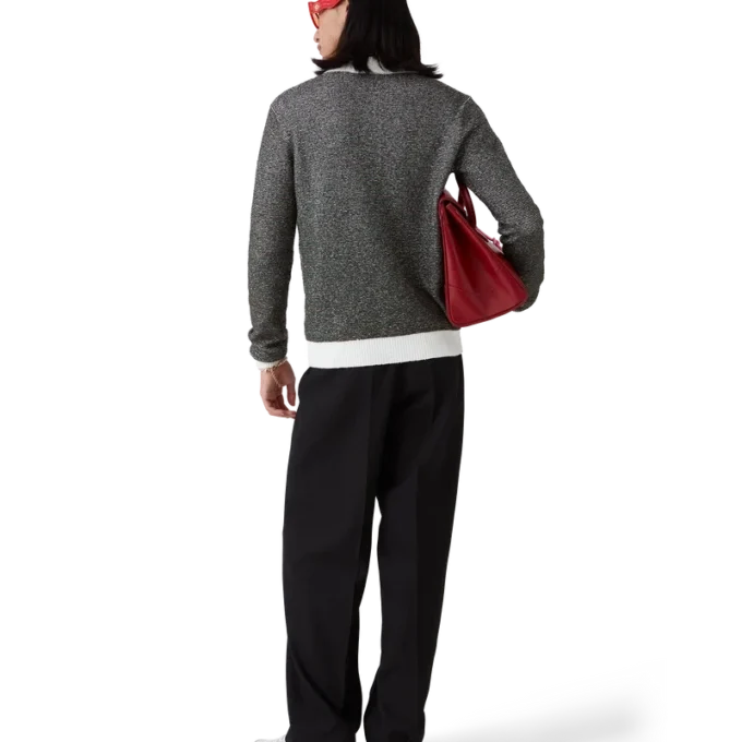 Bouclé gestreept poloshirt met lange mouwen