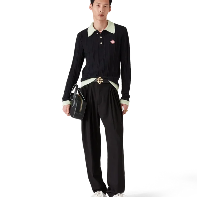 Bouclé overhemd met lange mouwen