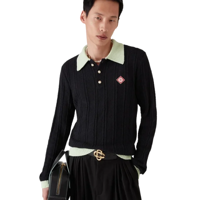 Bouclé overhemd met lange mouwen