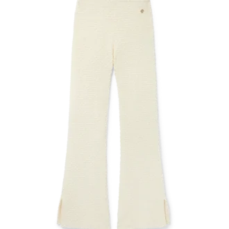 Broek van gebreide stof met textuur