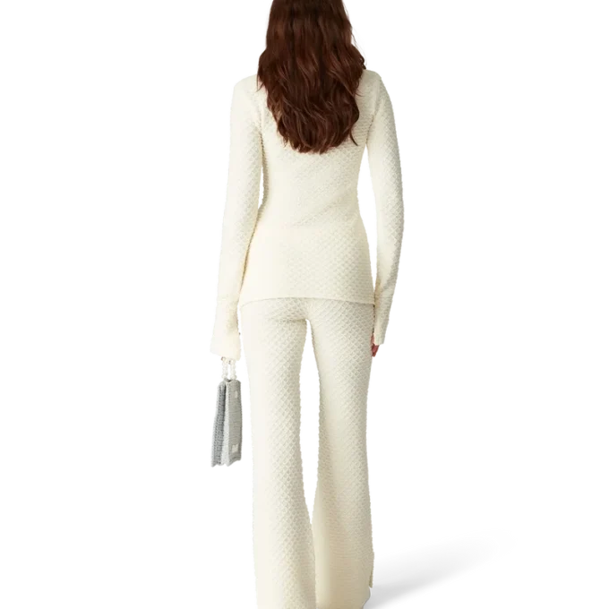 Broek van gebreide stof met textuur