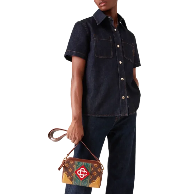 Bruine Monogram-schoudertas