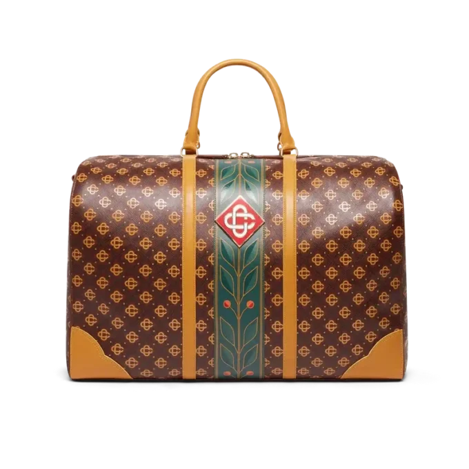 Bruine Monogram-weekendtas