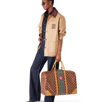 Bruine Monogram-weekendtas Bruine Monogram-weekendtas