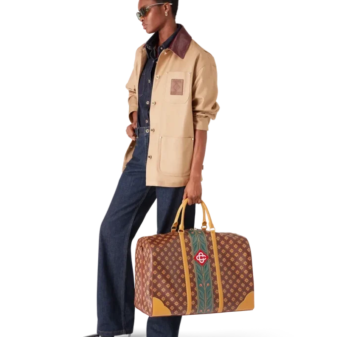 Bruine Monogram-weekendtas