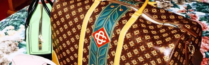 Bruine Monogram-weekendtas